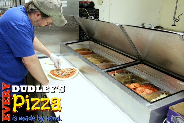 Every Dudley's Pizza is handmade!